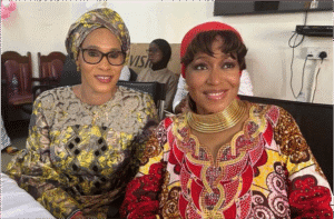 The First Lady of the Gambia, Fatoumatta Bah-Barrow and H.E. Dr. Erieka Bennett, Head of Mission of the (AU) African Diaspora Forum at Grand opening of the event.